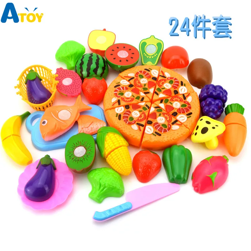 Пластиковая игрушка для ролевых игр фрукты овощи пицца кухня ролевые игрушки