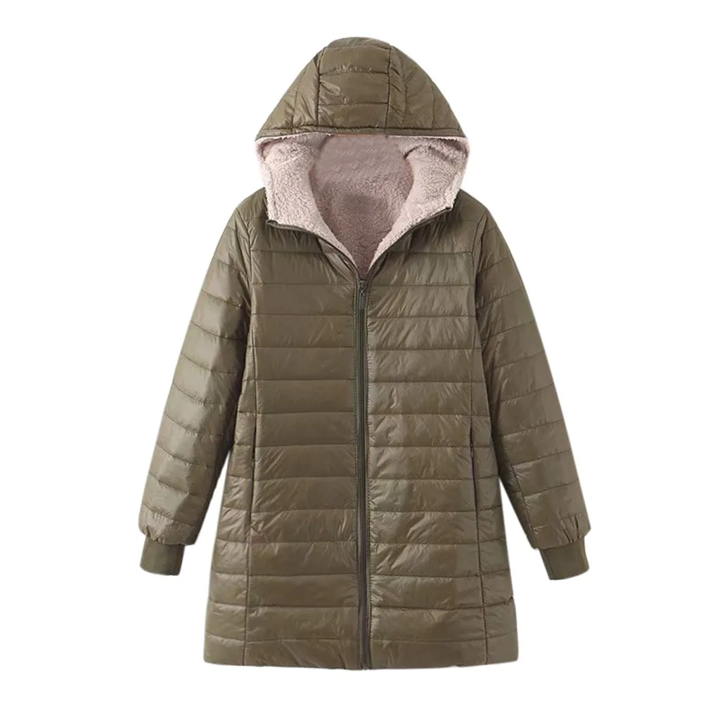 Женская модная Свободная верхняя одежда длинные куртки с хлопковой подкладкой