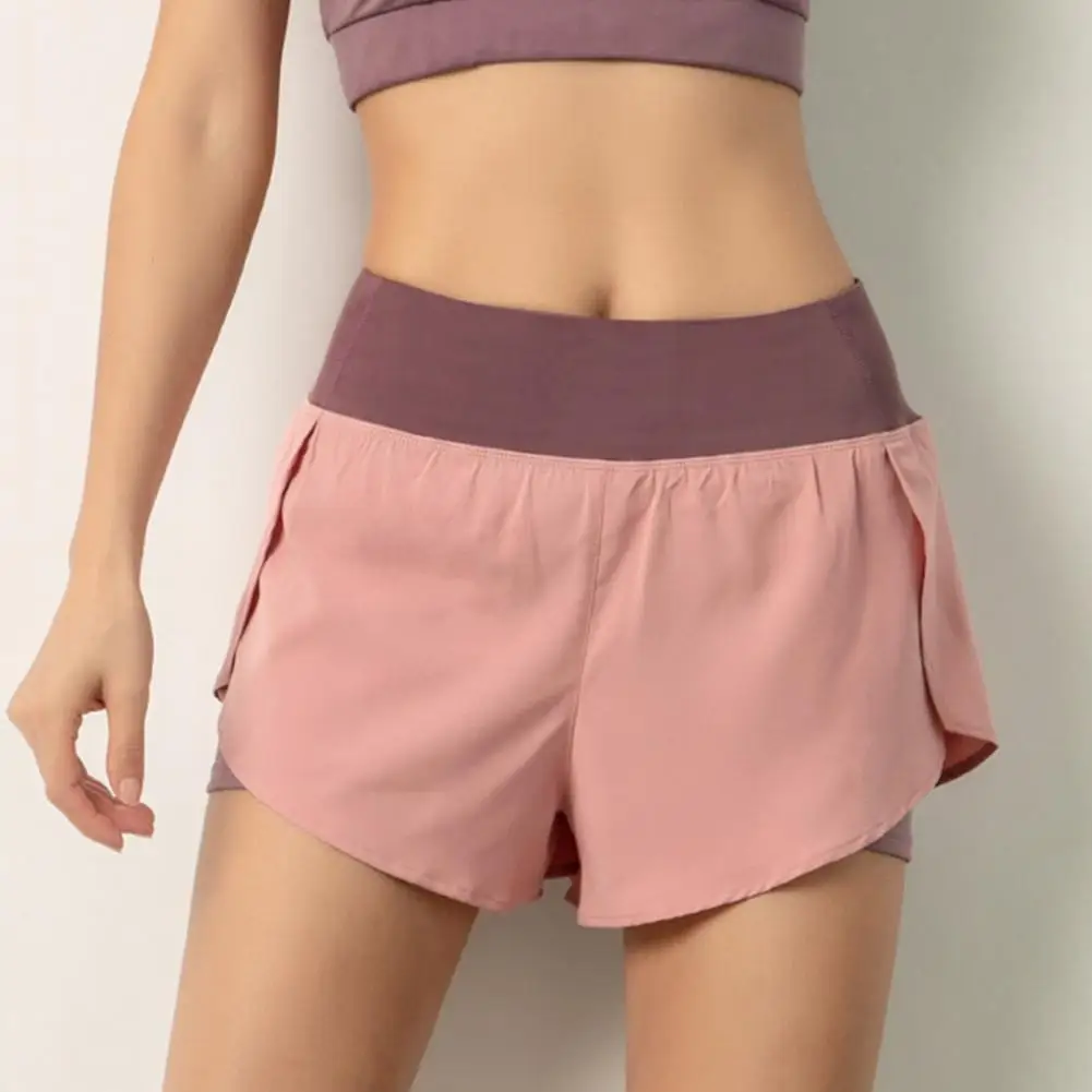 

Quick Dry High Waisted Workout Yoga Sport Running Shorts Women Double Layer Fitness Training Shorts with Phone Pocket