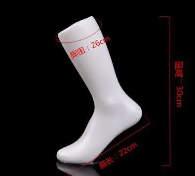 Оптовая продажа глянцевый женский манекен носков 30*22 см белого цвета с базовым