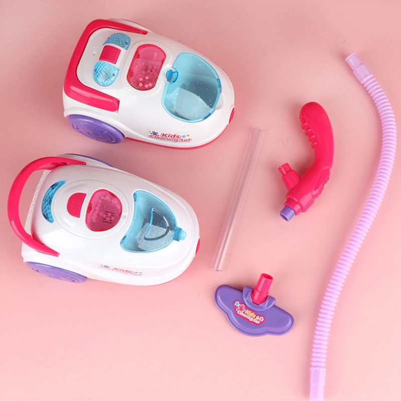 

Pretend Play Toy Vacuum Cleaner Toy for Kids Housekeeping Cleaning Trolley Play Set Mini Clean Up Cart