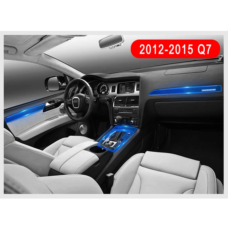 

Прозрачная наклейка для Audi, рекламная пленка из ТПУ, наклейка s для Audi Q7, аксессуары для центральной консоли автомобиля
