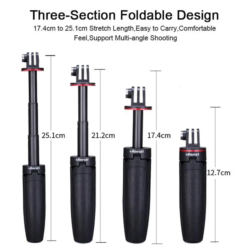 

ULANZI MT-09 Extend Gopro Vlog Tripod Mini Portable 6 Action 7 Hero Tripod 5 8 Session Osmo Camera Black For Gopro G3L5
