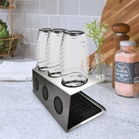 new stainless steel soda bottle drip stand 3 hole drain rack soda high quality silicone bottle ring drain rack