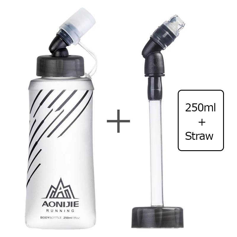 250ml and straw AONIJIE SD21 мягкая складная фляжка 250 мл 420 мл бутылка для воды гидратация водный Пузырь для бега марафон Велоспорт Трейл Пешие прогулки - Цвет: 250ml and straw