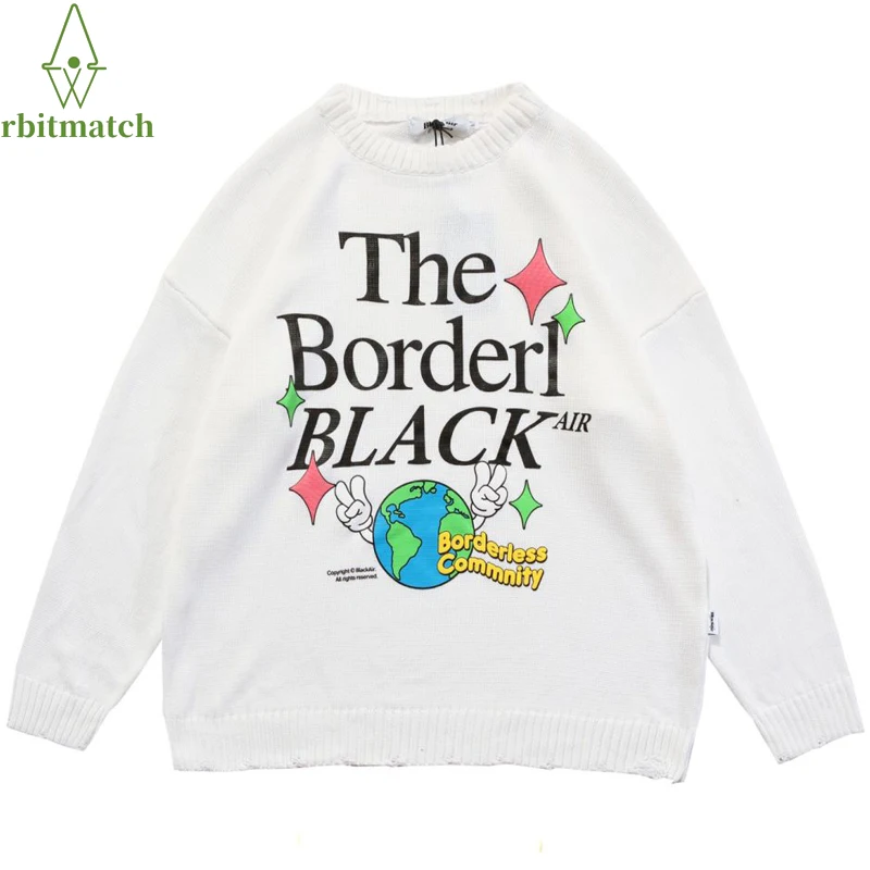 Свитер Мужской трикотажный в стиле хип-хоп с надписью Earth | Мужская одежда