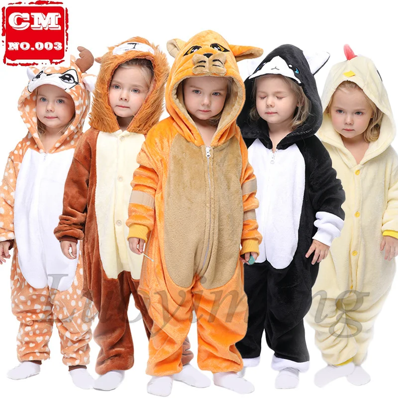 

Children's Pajamas For Boys Girls Unicorn Pajamas Flannel Kids Panda Suit Animal Sleepwear Winter Cat Onesies