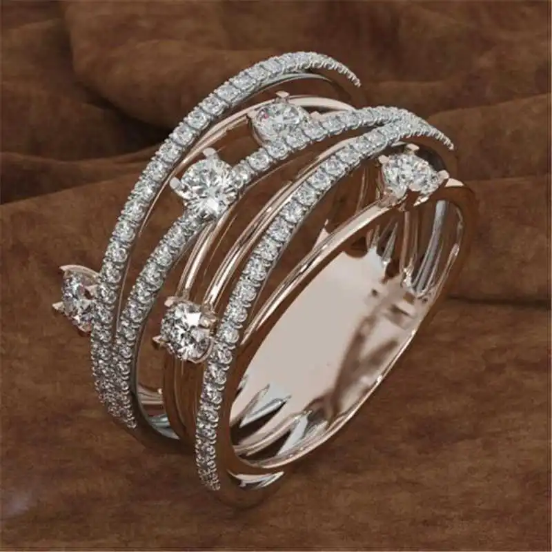 

Модное очаровательное кольцо из сплава с кристаллами и цирконием, обручальное кольцо для женщин, женские свадебные ювелирные изделия, пода...