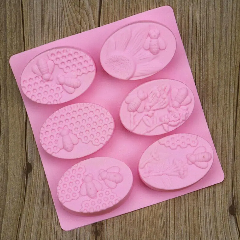 

Creative Healthy Materials Silicone Soap Mold DIY Handmade Craft Mold Soap 6 Silicone Molds Making 3D Soap Oval Soap Forms M8N3
