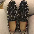 2021new style Streets trendsetter ręcznie kolce mieszkania buty dla mężczyzn luksusowy projektant Party błyszczące buty Sapato Social Masculino