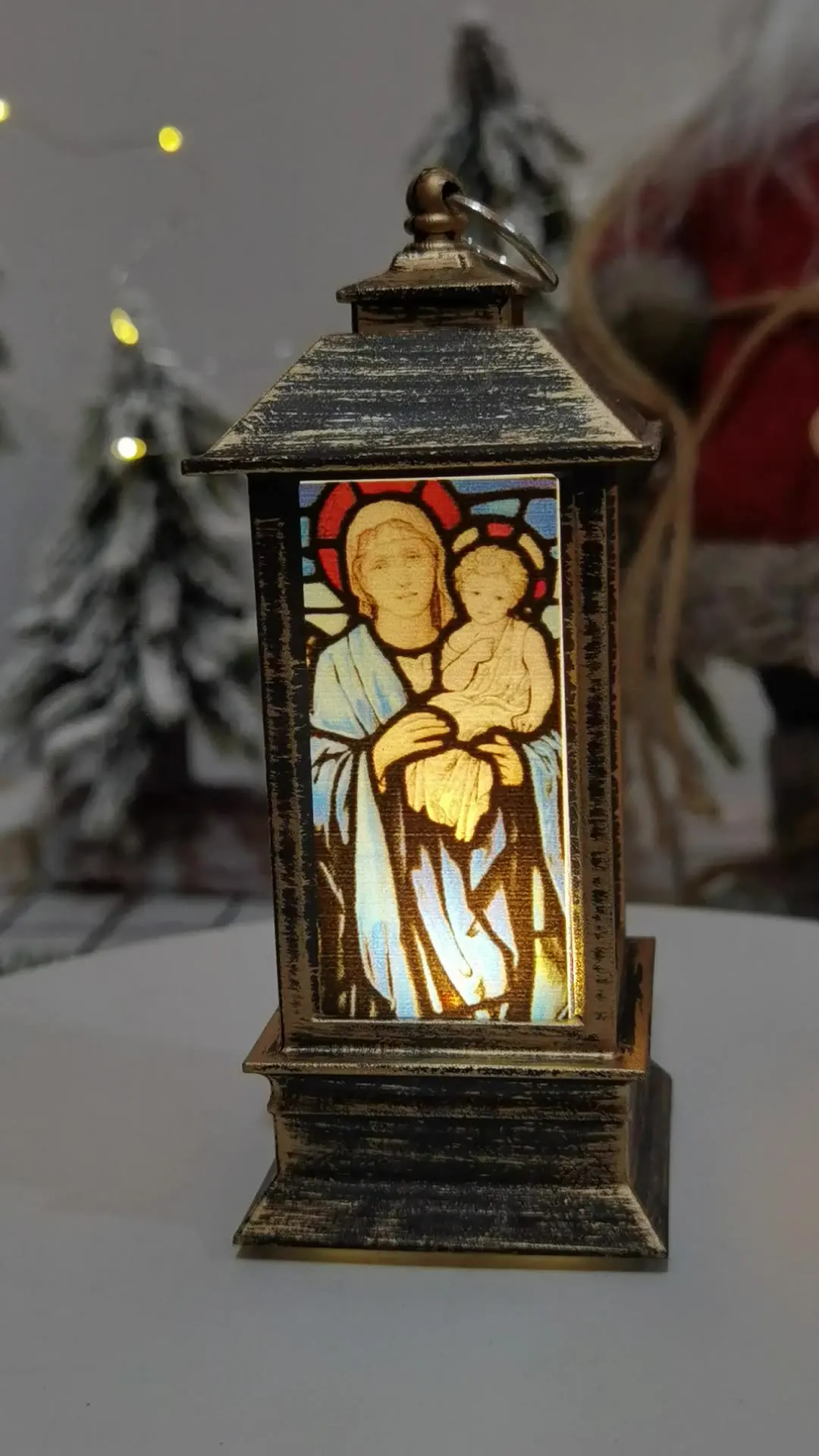 

Christmas Lantern Ornaments Jesus Bronze Black Golden Silver Factory Direct Price Hot Sells Promotional