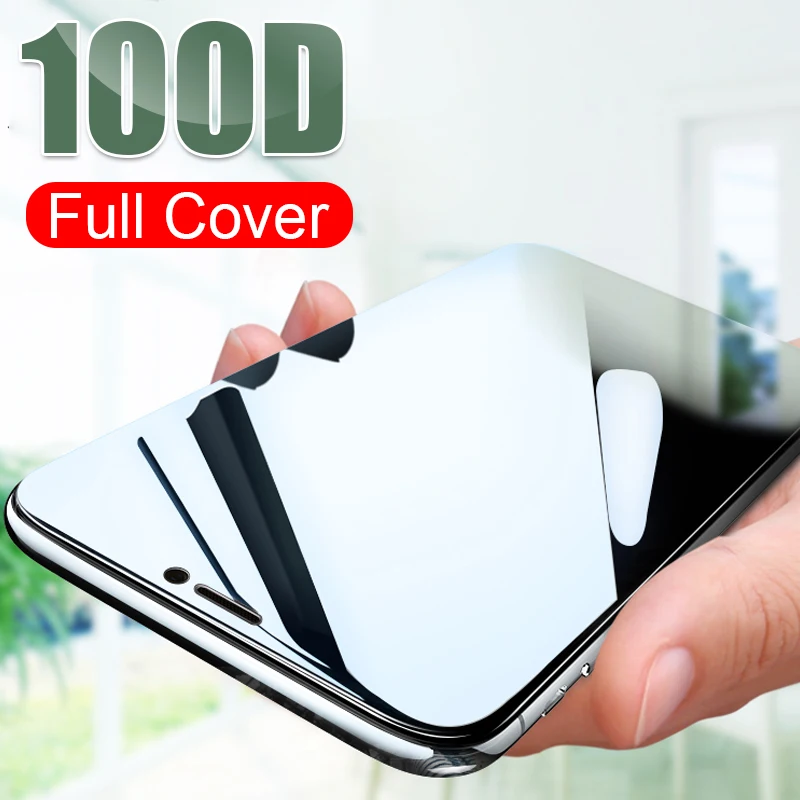 100 D закаленное стекло с закругленными краями для iPhone X XR XS 11 Pro Max Защитная пленка
