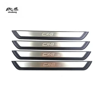 abs stainless steel door sill pedal scuff plate cover 4pcslot for 2017 2020 mazda cx 8 cx8 cx 8 car accessories