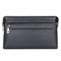 full grain leather clutch bag business office hand bag fashion long male clutches purse c012