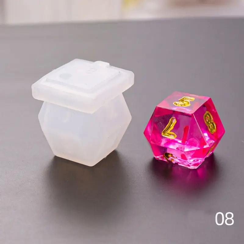 

8 Shapes Dice Fillet Square Triangle Dice Mold Dice Digital Game Silicone Mould
