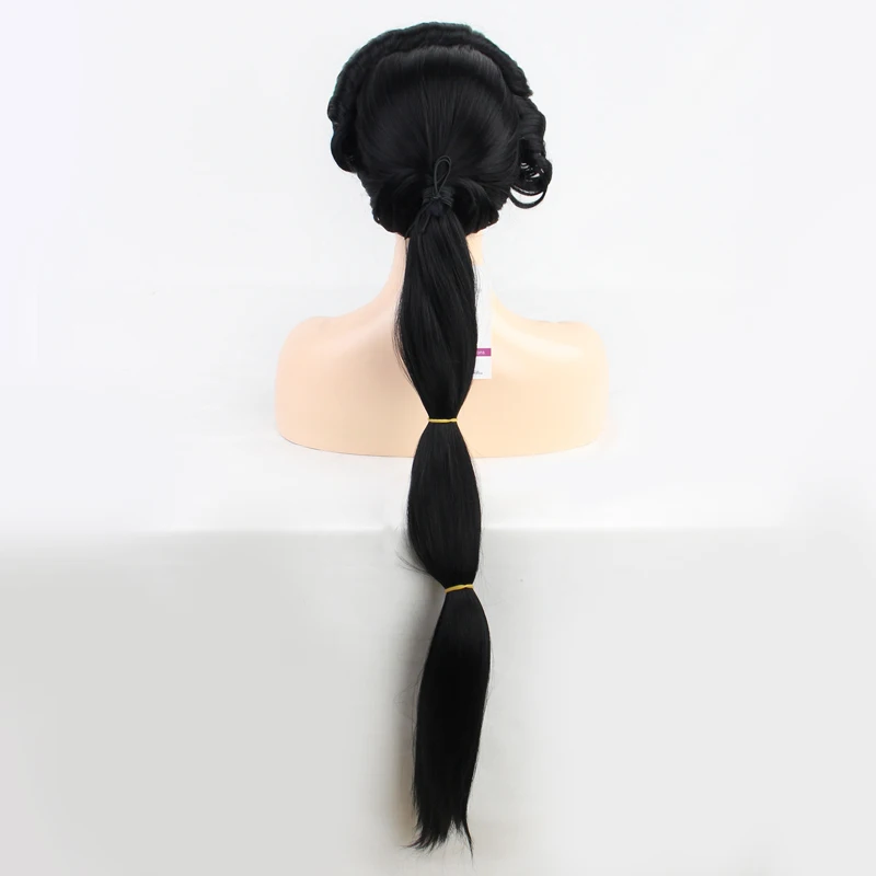 Парик принцессы жасмин Косплей Костюм женский длинный черный термостойкий