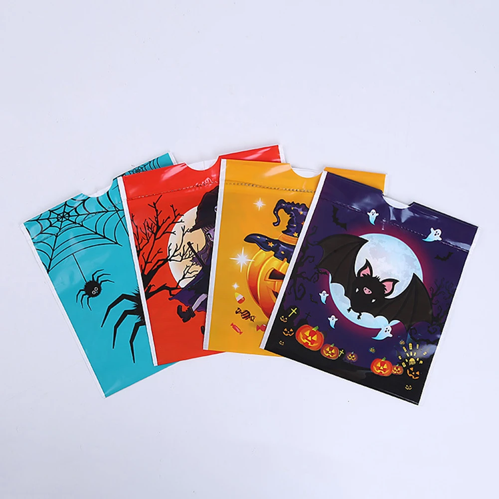 

50pcs Halloween Adornment Sweet Sack Present Storage Bundle Drawstring Pocket Gift Bag Ghost Day Pumpkin Witch Zakjes Plastic