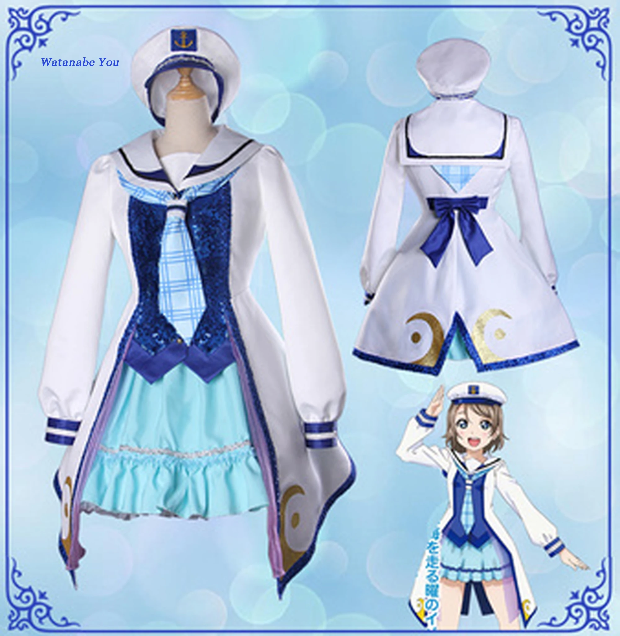 Love Live! Солнечный свет! Костюм для косплея из м/ф Ватанабе мацура кэнан сакураучи