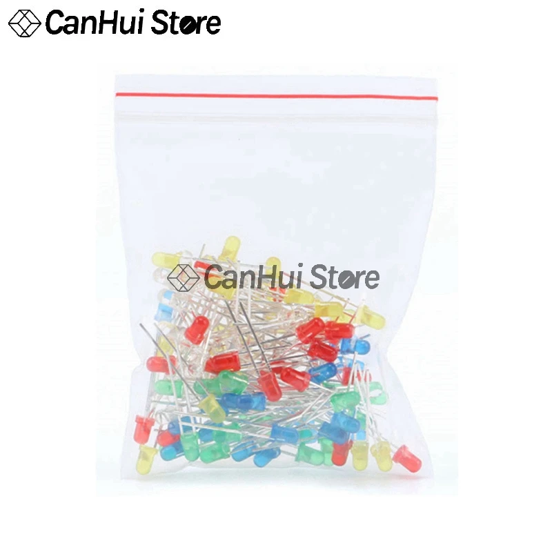 

100pcs 5mm LED Emitting Diode F5 Red Blue Yellow Green White Orange Purple Pink DIY Light Diode Lamp Bead