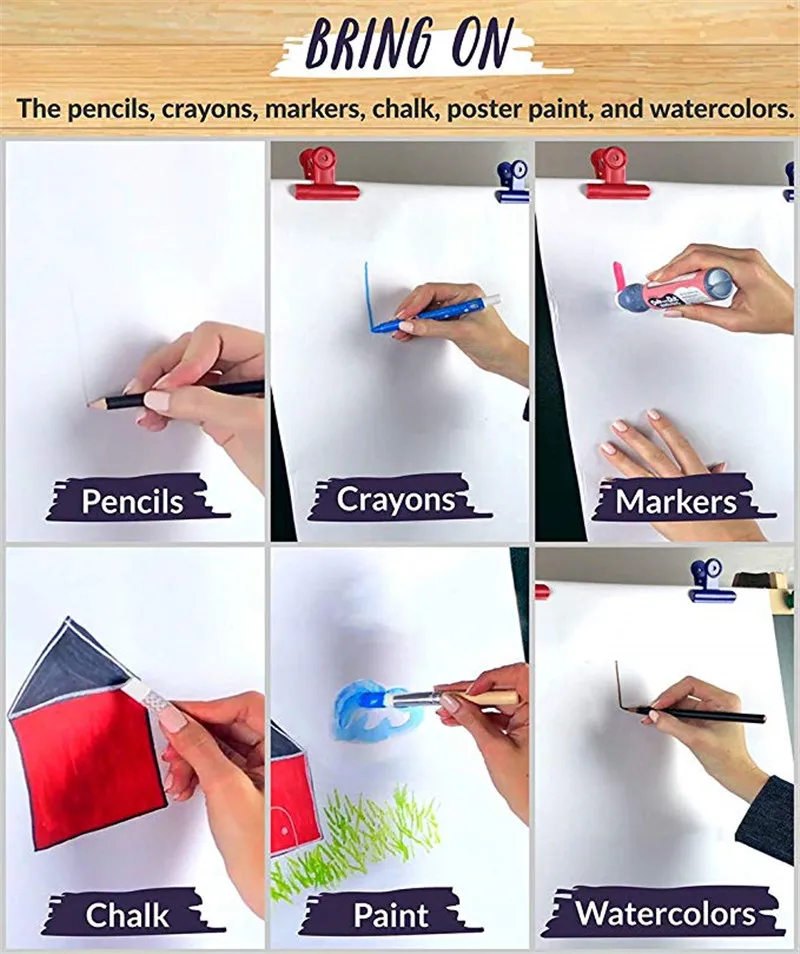 Рулон белой крафт бумаги для рисования 12 дюймов 100 футов|Бумага рисования| |