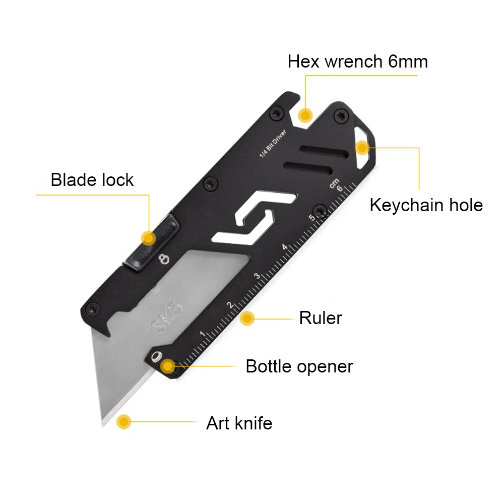 Практичный карманный инструмент 5 в 1 многоцелевой сделай сам брелок бумажный нож
