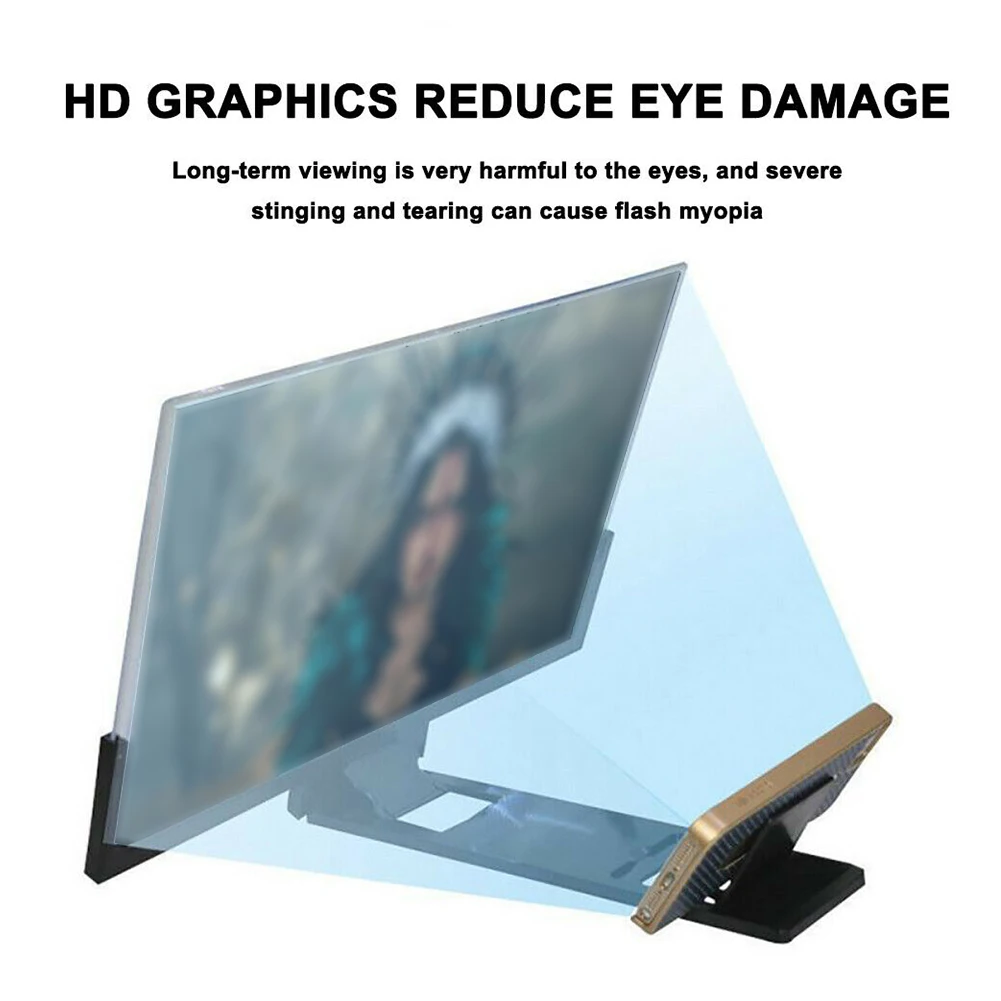 

14 Inch 3D Mobile Phone Video Screen Magnifying Glass HD Curved Folding Amplifier Stand Bracket
