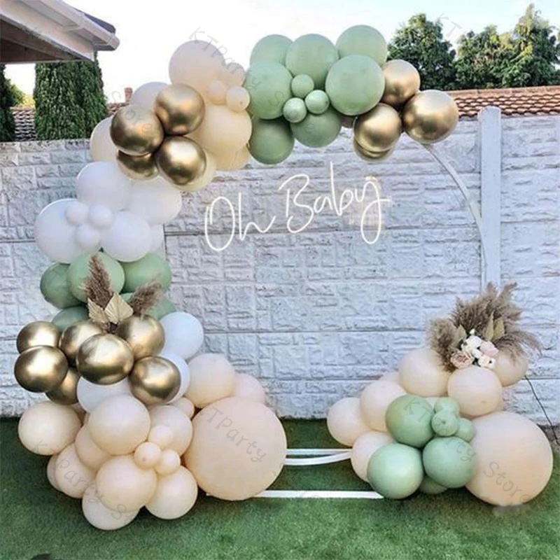 161pcs Balloon Garland Arch Kit Wedding Decoration Sage Green Gold Latex White Birthday Party Baby Shower Decor | Дом и сад