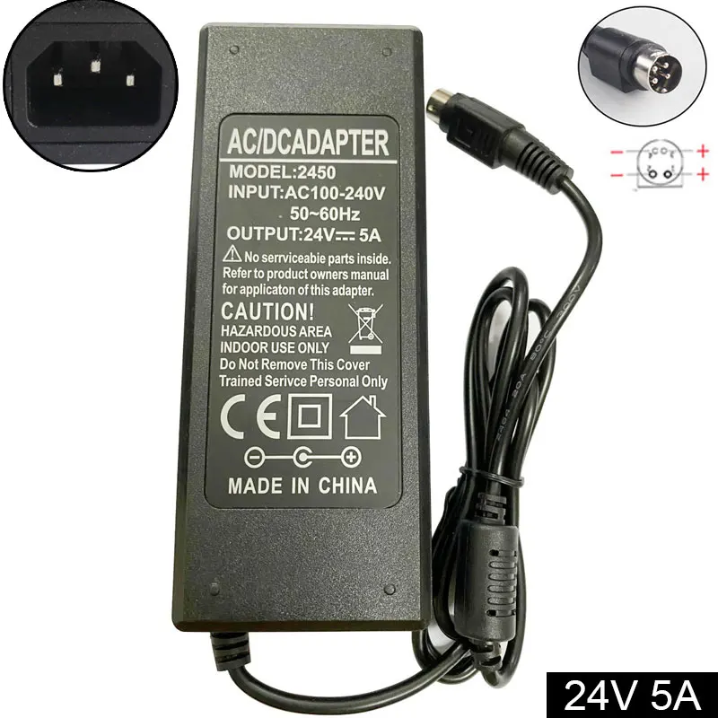 Новый 24В 5A 4pin AC Мощность адаптер для Effinet FY2405000 EFL 2202W светодиодный компакт дисков