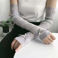 sun protection gloves female long lace sleeves thin section summer anti uv ice sleeves shading driving ice silk arm sleeves