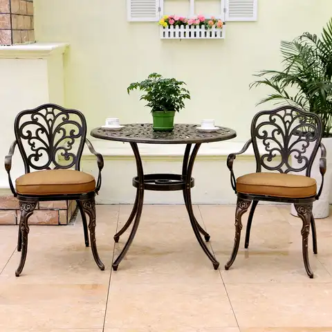Балконная мебель, литой алюминий, для отдыха, садовый стол и стул, комбинированные уличные столы и стулья