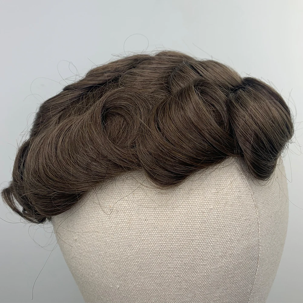 4R # YY парики Для мужчин накладки из искусственных волос, из искусственной кожи; Европейские Малайзии человеческих волос заменить Для мужчин t Системы# 4R коричневый Цвет парик из человеческих волос для Для мужчин парик 8x10 волос - Парик Цвет: 4R #
