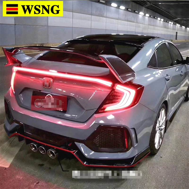 

For 2016 2017 2018 2019 Honda Civic Hatchback Type-R Unpainted Rear Trunk Wing Spoiler