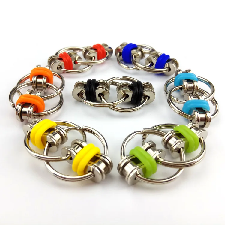 

1/2pcs Anxiety Ring Bike Chain Finger Fidget Toy For Autism ADHD ADD Stress Relief in Classroom Office School Sensory Toys