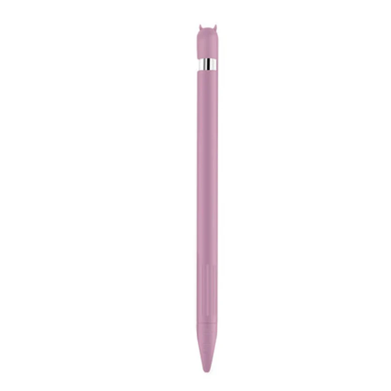 1st Purple Set Для Apple Pencil 1 2 чехол КРЫШКА ДЛЯ iPencil iPad Pro планшет сенсорный Стилус колпачок милый кошачий ухо прокрутка силиконовый чехол - Цвет: 1st Purple Set