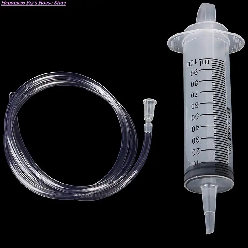

1pcs 100ml Large Capacity Syringe Reusable Pump Measuring With 1m Tube Feeding Ink