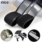 Суперлипкая нейлоновая наклейка, крепление на липучке черного и белого цветов, 162025303850 мм x 1 м