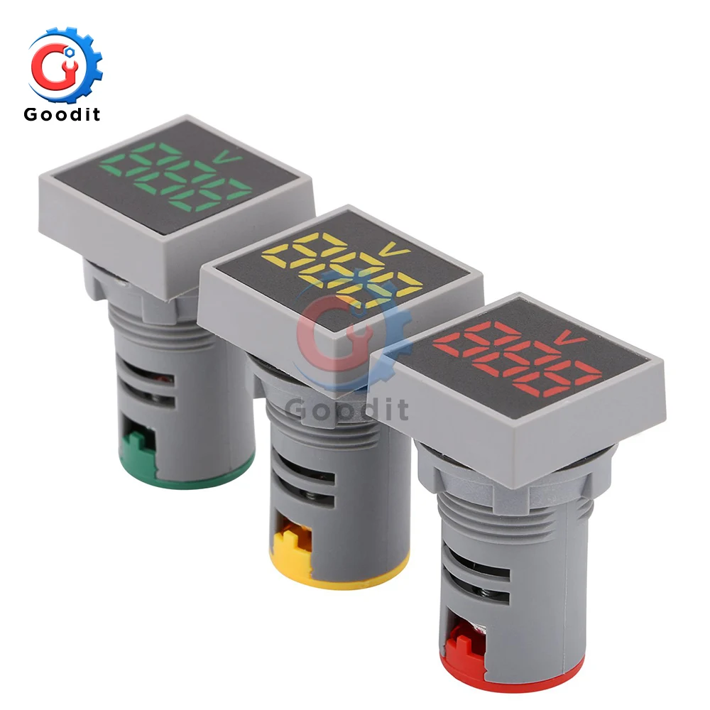 Светодиодный вольтметр с цифровым дисплеем квадратный светильник измерителем
