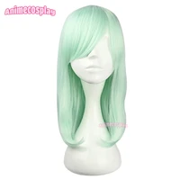 animecosplay 45cm light green lolita wigs medium long loose straight sweet girls harajuku japanese cosplay synthetic hair