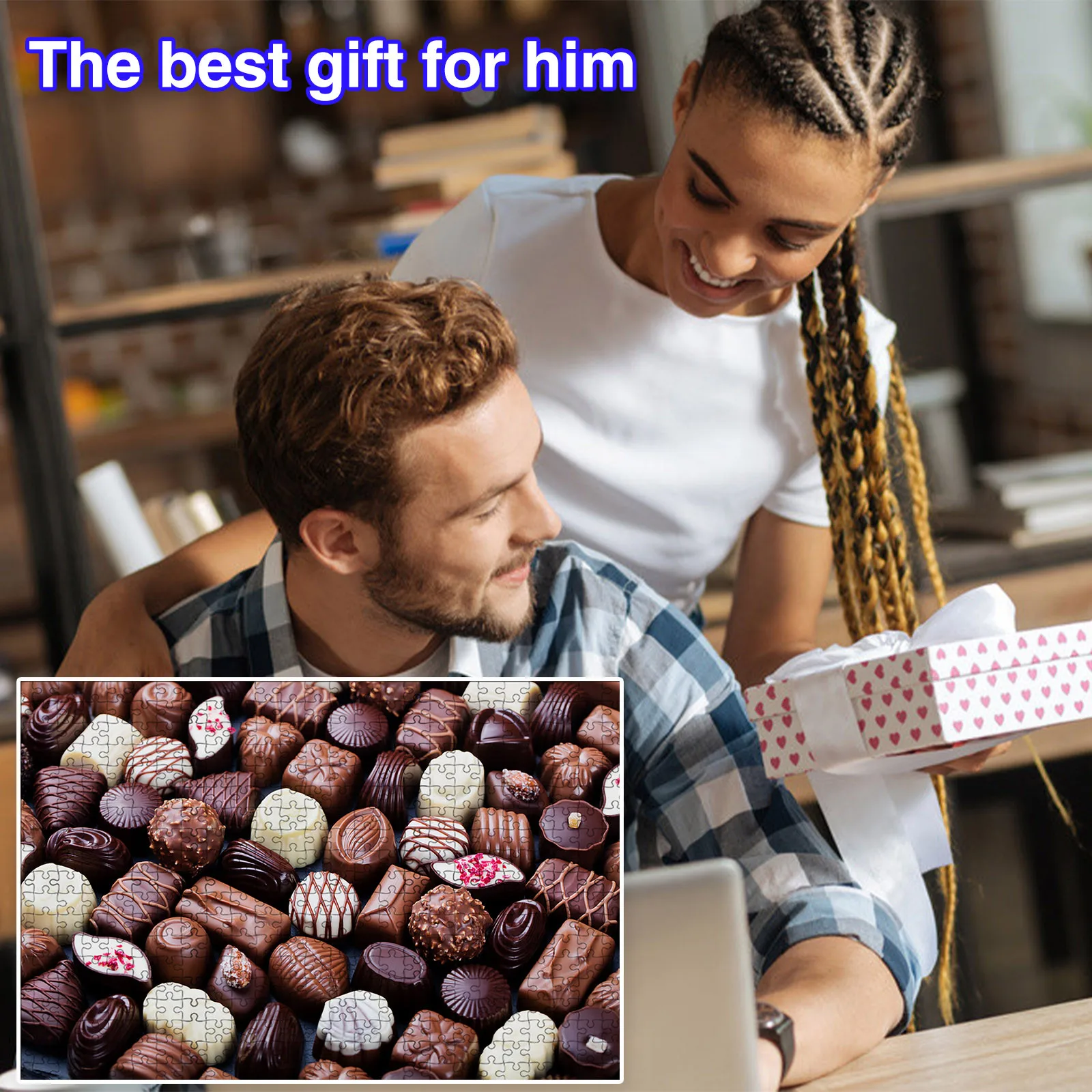 

HIINST 1000pcs Black & White Chocolate Picture Jigsaw Puzzle Toys Kids Educational Toys Building Block Game 2021