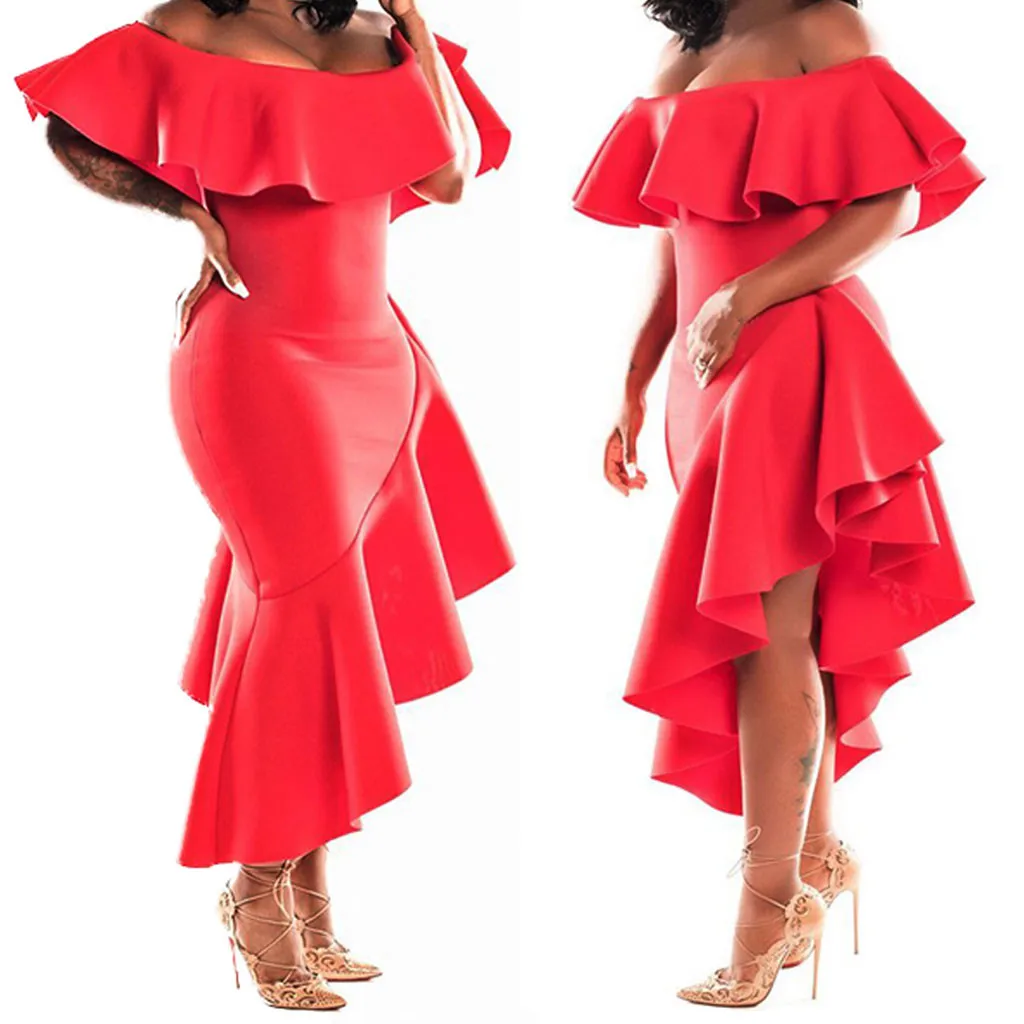 Женские Сексуальные вечерние летние платья с открытыми плечами коротким рукавом
