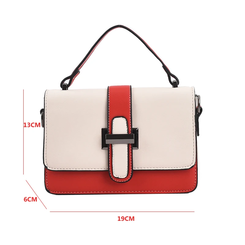 

Contrast Color Leather Crossbody Bags For Women Bag 2021 Designer Handbag Simple Shoulder Messenger Bag Lady CrossBoy Purse Hobo