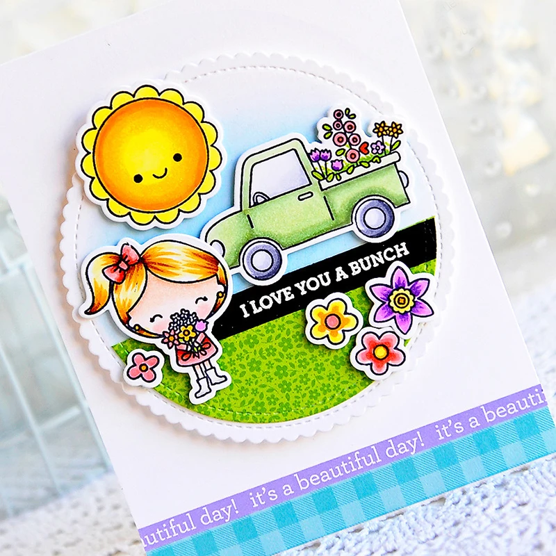 Маленькая девочка металлические штампы и прозрачные трафареты для сделай сам