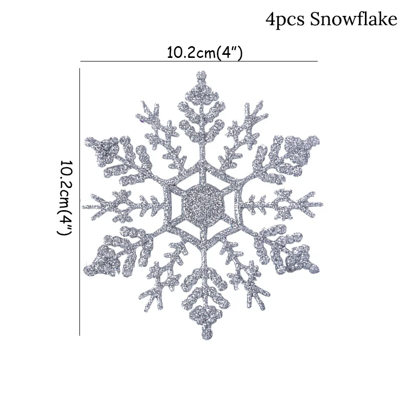4pcs Snowflake 4/30 шт. белый Пластик поддельные Снежинка Подвески для рождественской вечеринки Подвески год Рождественская елка украшения вечерние украшения для носа - Цвет: 4pcs Snowflake