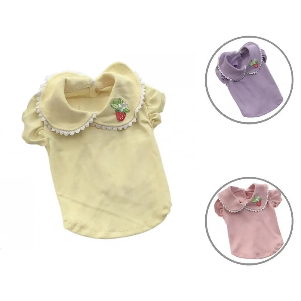 

Рубашка-поло для собак с клубничным узором, Однотонная рубашка-поло для щенков, стильная одежда