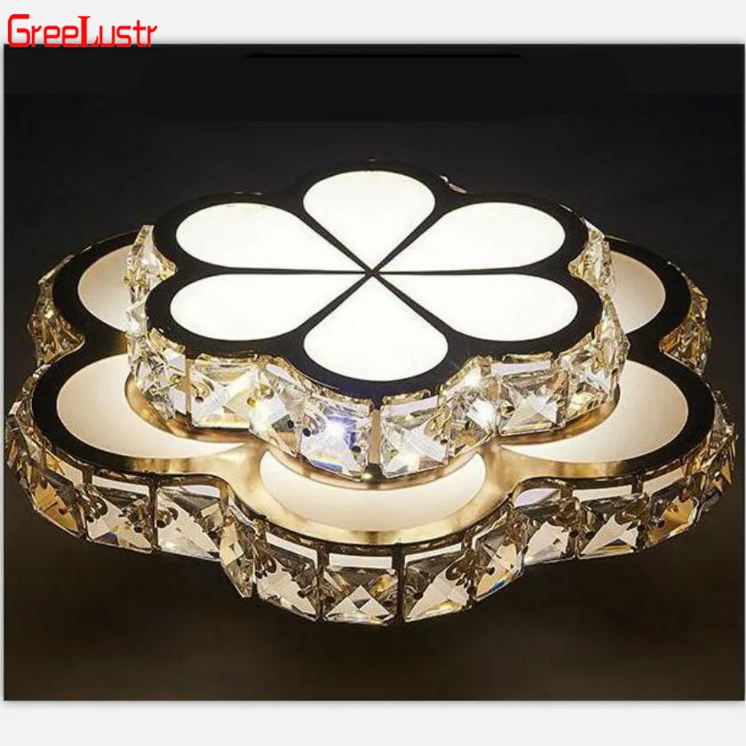 

Modern Led Ceiling Light Golden Crystal Abajour Corridor Lamps Lustre Flower Plafonnier Luminaria Iluminacion Bedroom lampe