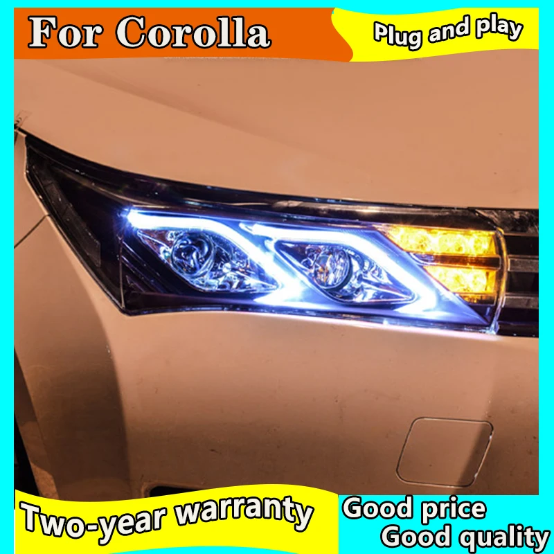 Автомобильный Стайлинг Головной фонарь для Toyota corolla фары 2014 2017 светодиодный Bi Xenon