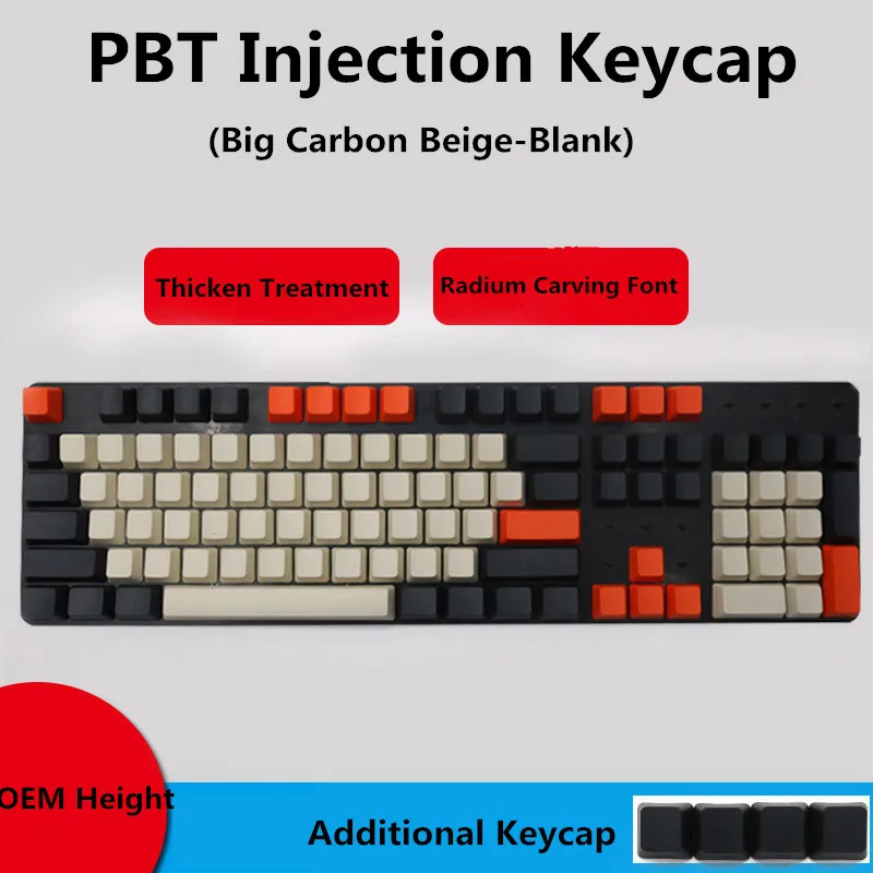 

Thickened OEM Contour Personality Keycap PBT Big Carbon Beige Mechanical Gaming Keyboard For 61/87/104/108