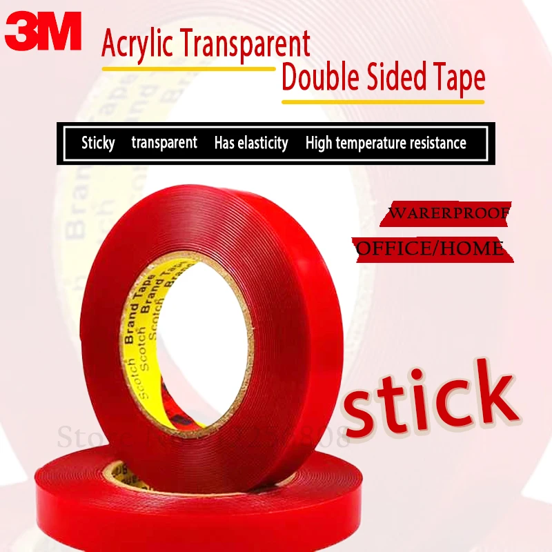 

Strong Clear Double Sided Tape 3M 6/8/10/15/20/30/40mm Width Nano Tape Transparent Washable Adhesive No Trace Stickers Decor