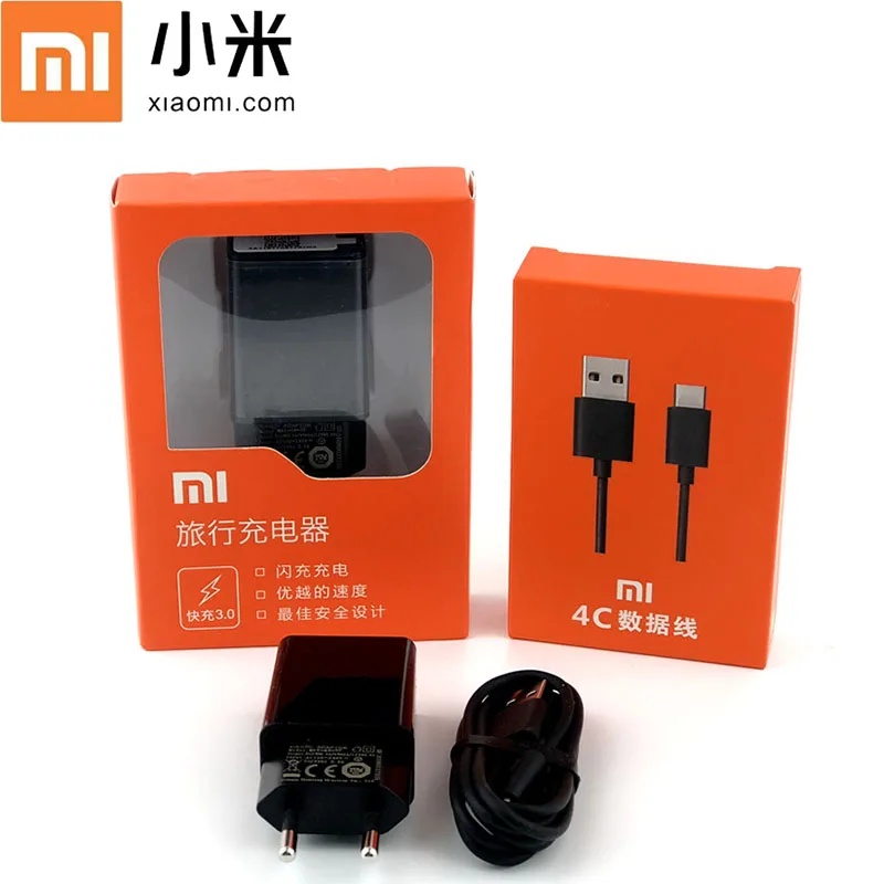 Оригинальное быстрое зарядное устройство Xiaomi QC 3 0 адаптер питания кабель USB C для