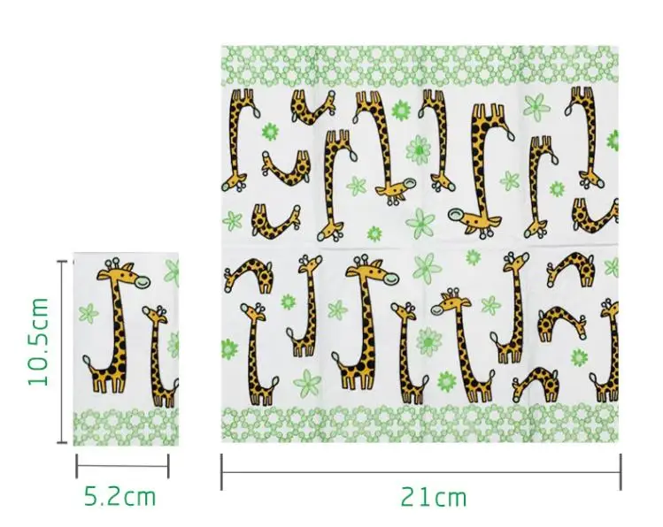 

5Bags 50pcs Colorful Cute Dog Footprint Napkin Paper Handy Pocket Toilet Tissue Coffee Hotel Wedding Party Decoration 21*21cm